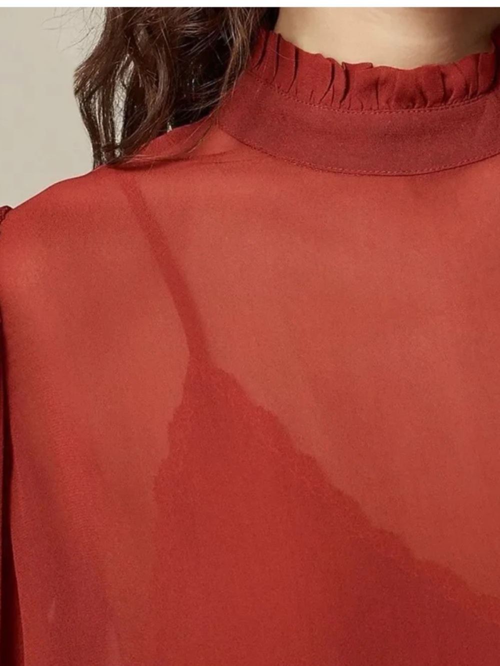 J CREW Ruffleneck top in chiffon red - Picture 5 of 5